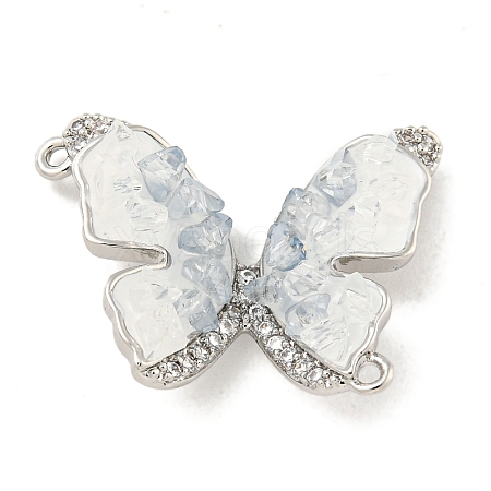 Natural Quartz Crystal Connector Charms KK-P275-22P-1