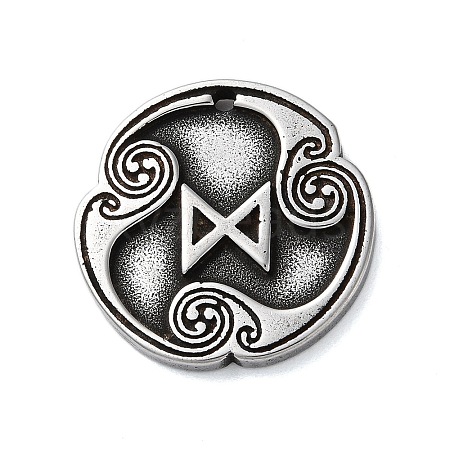 Rune Letters Alloy Pendants PALLOY-S193-01AS-24-1