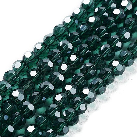 Electroplate Transparent Glass Beads Strands EGLA-A035-T6mm-A18-1