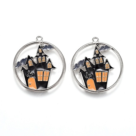 Halloween Theme Alloy Enamel Pendants ENAM-J649-12P-02-1