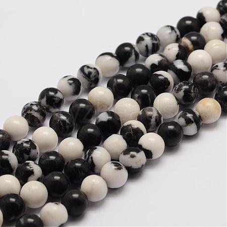 Natural Zebra Jasper Bead Strands G-K153-B05-10mm-1