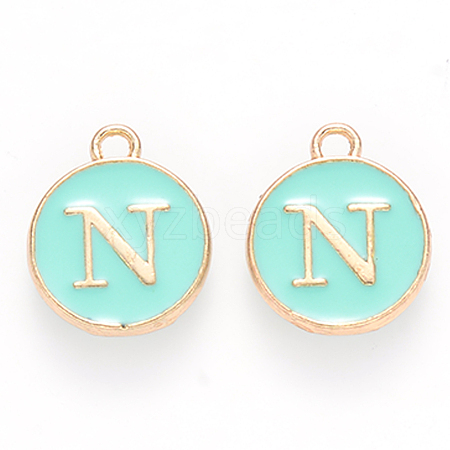 Golden Plated Alloy Enamel Charms ENAM-S118-05N-1