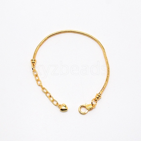 Brass Snake Chain Bracelets BJEW-SZC0003-01A-1