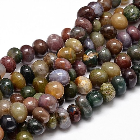 Natural Indian Agate Gemstone Nuggets Bead Strands X-G-J337-07-1