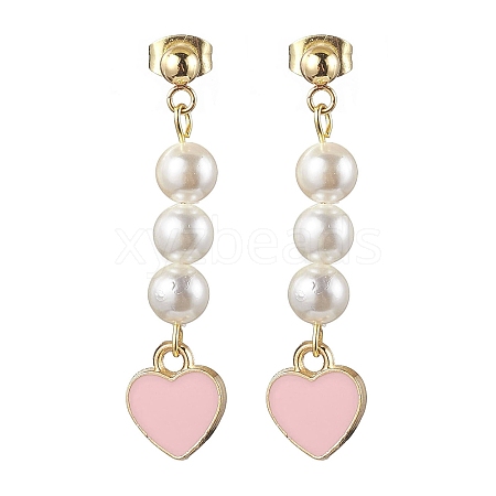 Natural Shell Pearl Dangle Earrings EJEW-JE05801-1