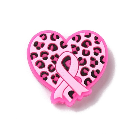 Pink Ribbon Silicone Beads SIL-G011-14A-1