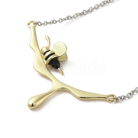 Brass Enamel Pendant Necklaces for Women NJEW-A018-01-1