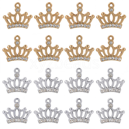 40Pcs 2 Colors Alloy Crystal Rhinestone Pendants FIND-SC0016-45-1