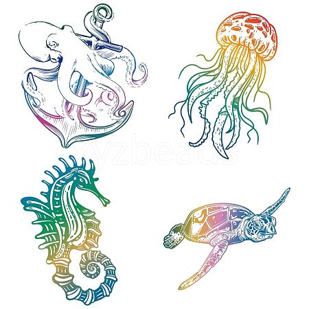 8Pcs 4 Styles Waterproof PVC Sticker DIY-WH0311-037-1