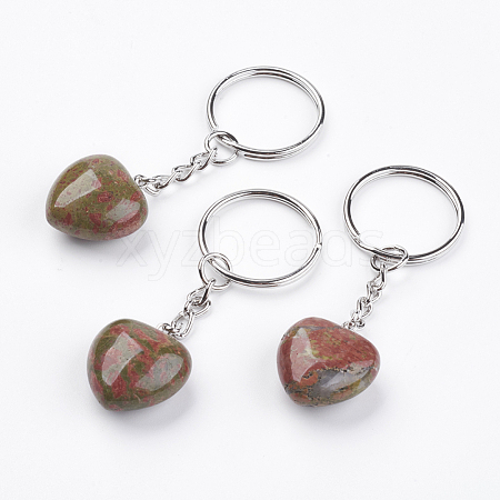 Natural Unakite Keychain KEYC-F019-02I-1