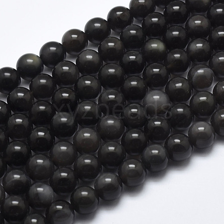 Natural Ice Obsidian Beads Strands X-G-A171-16-8mm-1