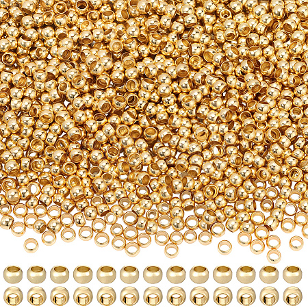 2000Pcs Brass Crimp Beads KK-BBC0022-06A-G-1