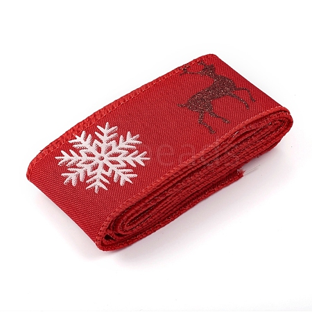 Christmas Burlap Ribbon SRIB-WH0006-15C-1