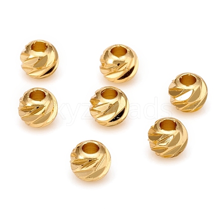 Carved Brass Spacer Beads X-KK-D160-25G-1