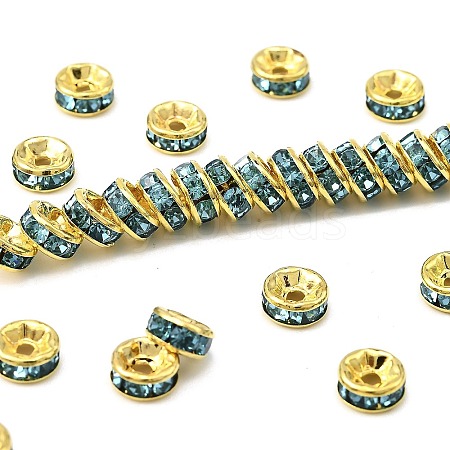 Brass Rhinestone Spacer Beads RB-A014-Z6mm-03G-1