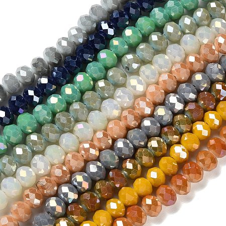 Electroplate Opaque Glass Beads Strands GLAA-D022-03-1