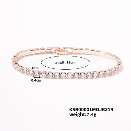 Chic Sparkling Personalized Brass Rhinestone Tennis Bracelet for Women Fashion Statement TJ6286-2-1