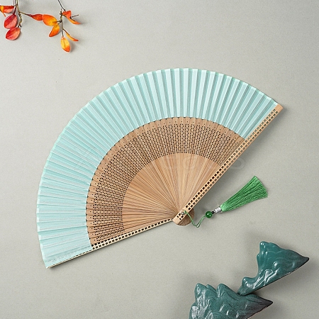 Bamboo Folding Fan with Tassel PW-WG495F3-03-1