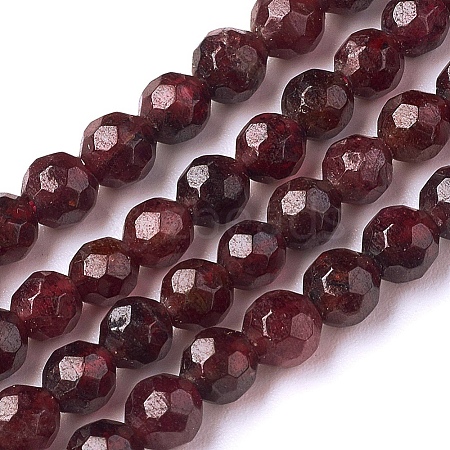 Natural Garnet Beads Strands X-G-J376-36B-4mm-1