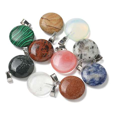 Natural & Synthetic Mixed Gemstone Pendants G-B127-14P-1