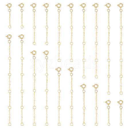 GOMAKERER 20Pcs 5 Style Brass Cable Chain Extender KK-GO0001-55-1