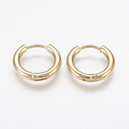 304 Stainless Steel Hoop Earrings X-EJEW-P138-02-15mm-G-1