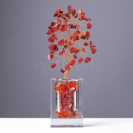 Natural Red Jasper Chips Money Tree Display Decorations PW-WG1CBB9-05-1