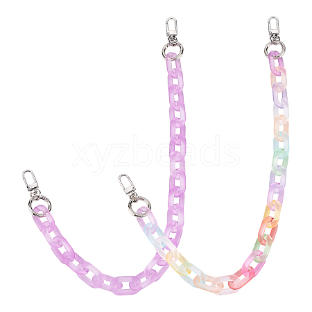SUPERFINDINGS 2Pcs 2 Colors Transparent Acrylic Paperclip Chain Bag Handles AJEW-FH0002-68-1