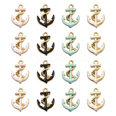 40Pcs 4 Colors Enamel Pendants ENAM-CJ0002-31-1