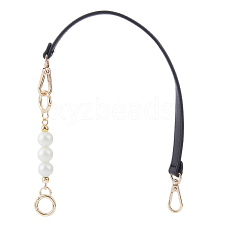 Imitation Leather Bag Straps & Plastic Imitation Pearl Beaded Extender FIND-WH0126-373A-1