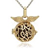 Golden Tone Brass Hollow Round Cage Pendants KK-J230-06G-1