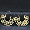 304 Stainless Steel Hollow Arch with Ring Hoop Earrings EJEW-Q789-04G-1