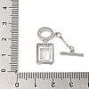 Brass Micro Pave Clear Cubic Zirconia Toggle Clasps KK-N254-87P-4