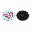 2-Hole Mixed Shape Printed Acrylic Buttons BUTT-K003-01M-2