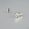 304 Stainless Steel Fish Bone Straight Barbell 15 Gauge Piercing Tongue Rings for Women Men FS-WG89F3B-01-1