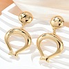 Oval 304 Stainless Steel Dangle Stud Earrings EJEW-L287-074G-2