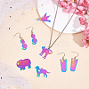 48Pcs 6 Styles PVD Vacuum Plating 201 Stainless Steel Pendants STAS-UN0021-70M-3