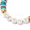 5Pcs 5 Styles Polymer Clay & Acrylic Beaded Stretch Bracelets BJEW-JB11071-4