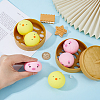 DELORIGIN 2 Sets 2 Colors TPR Imitation Steamed Stuffed Bun Stress Toy AJEW-DR0001-38-3