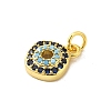 Real 18K Gold Plated Rack Plating Brass Micro Pave Cubic Zirconia Pendants Charms KK-S396-01D-2