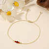 Simple Casual Brass & Natural Gemstone Beads Braided Bracelets LM1536-3-3