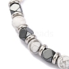 Natural Howlite & Magnetic Synthetic Hematite Round Beaded Bracelet BJEW-P339-02P-06-2