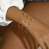 Fashionable Stainless Steel Cuff Bangles Set for Women RI6976-1