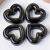 Natural Golden Sheen Obsidian Heart Hollow Ornament PW-WG81AA8-01-3