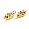 Brass Micro Pave Cubic Zirconia Charms ZIRC-A021-50G-A-2
