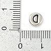 925 Sterling Silver Flat Round with Letter Beads LS-STER-G044-01AS-D-3