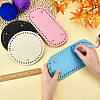 4Pcs 2 Style Flat Round & Oval PU Leather Knitting Crochet Bags Nail Bottom Shaper Pad DIY-PH0003-56-5