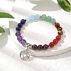 Chakra Gemstone Beaded Stretch Bracelets BJEW-JB10204-01-2