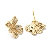 Brass with Cubic Zirconia Stud Earring EJEW-B035-46KCG-2