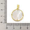 Rack Plating Brass Pave Natural Shell Pendants KK-G513-29G-3